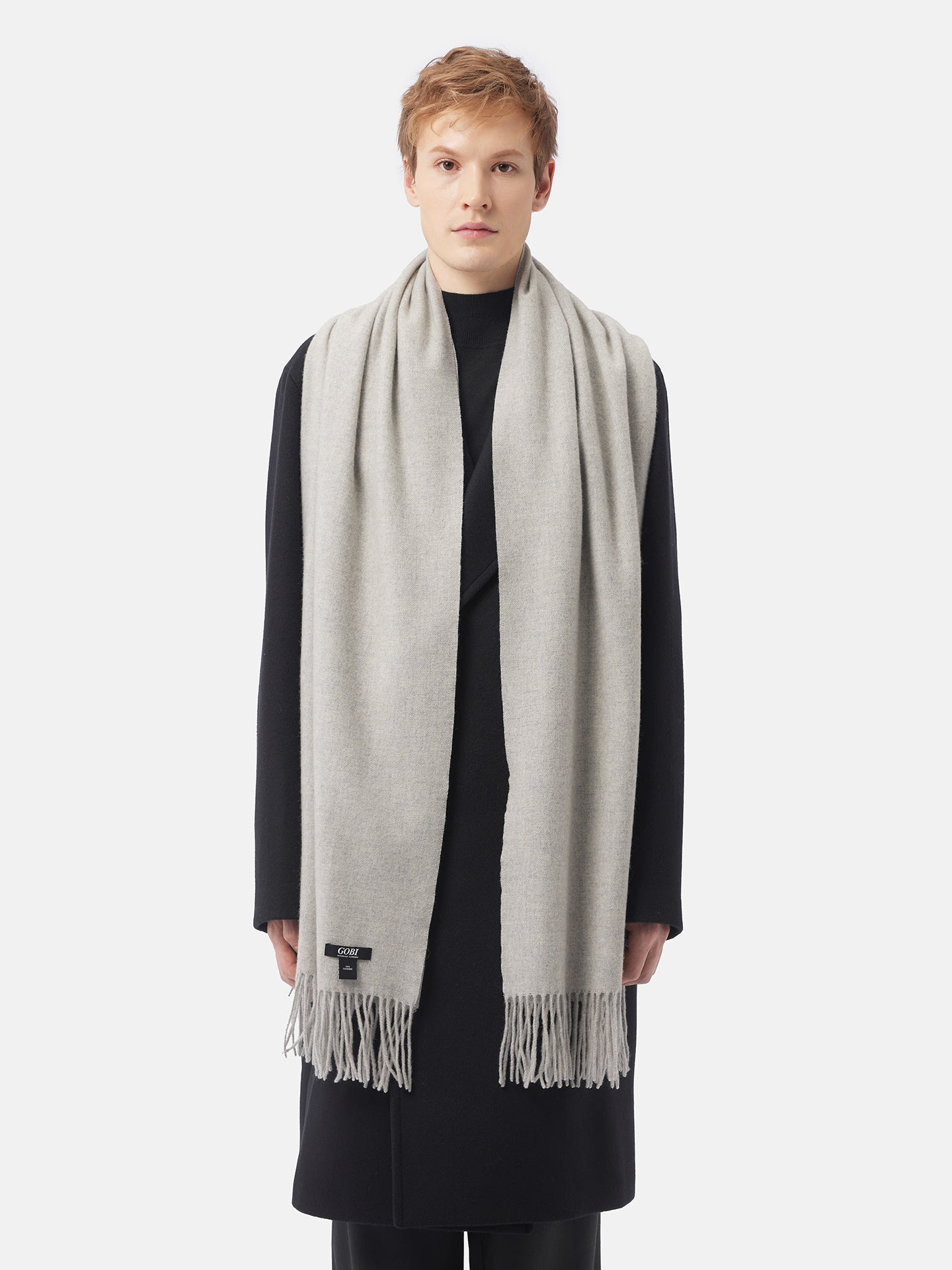 Unisex Cashmere Oversized Woven Scarf Dawn Blue - Gobi Cashmere