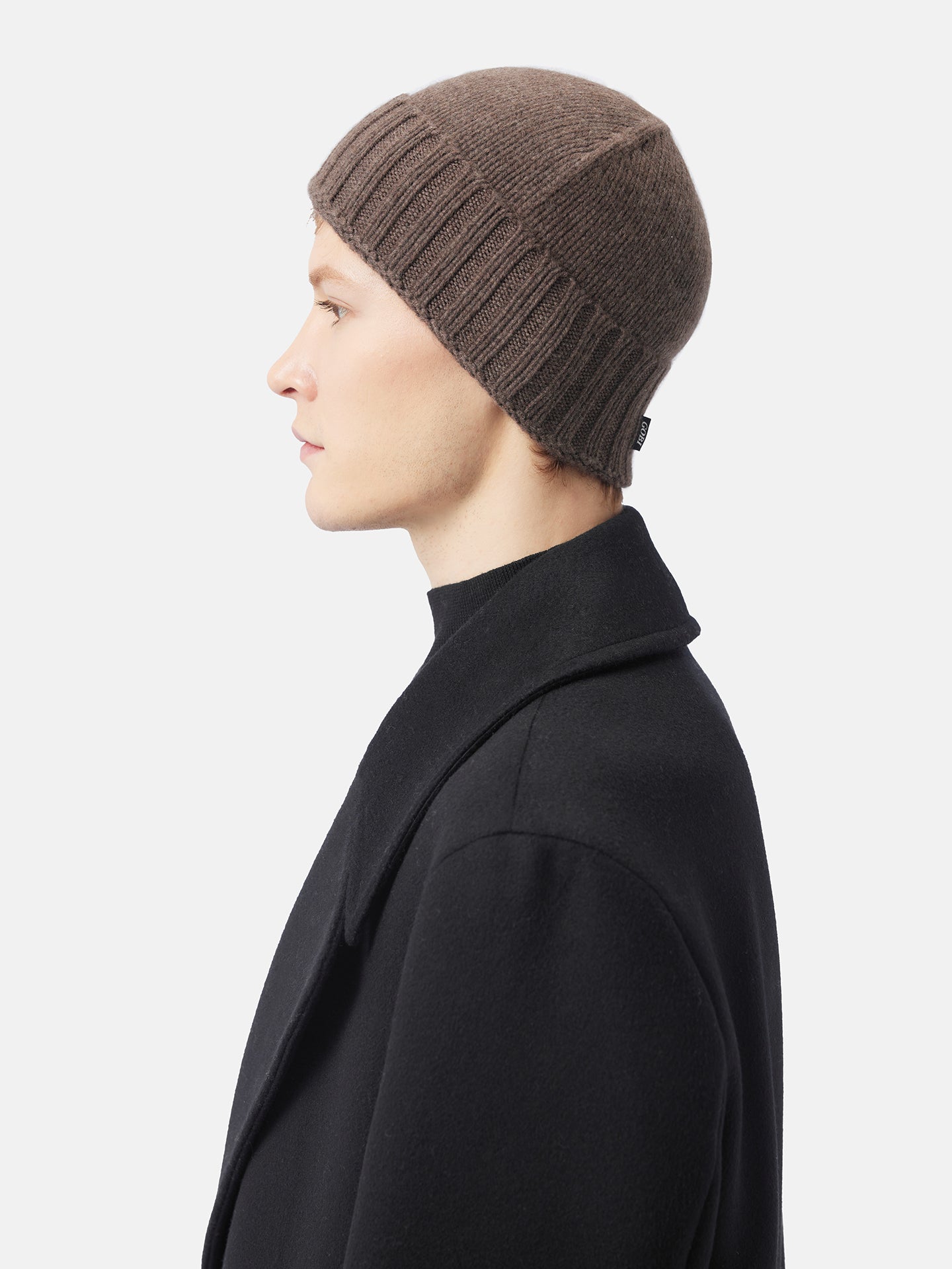 Unisex Cashmere Rib Knit Hat Cocoa - Gobi Cashmere