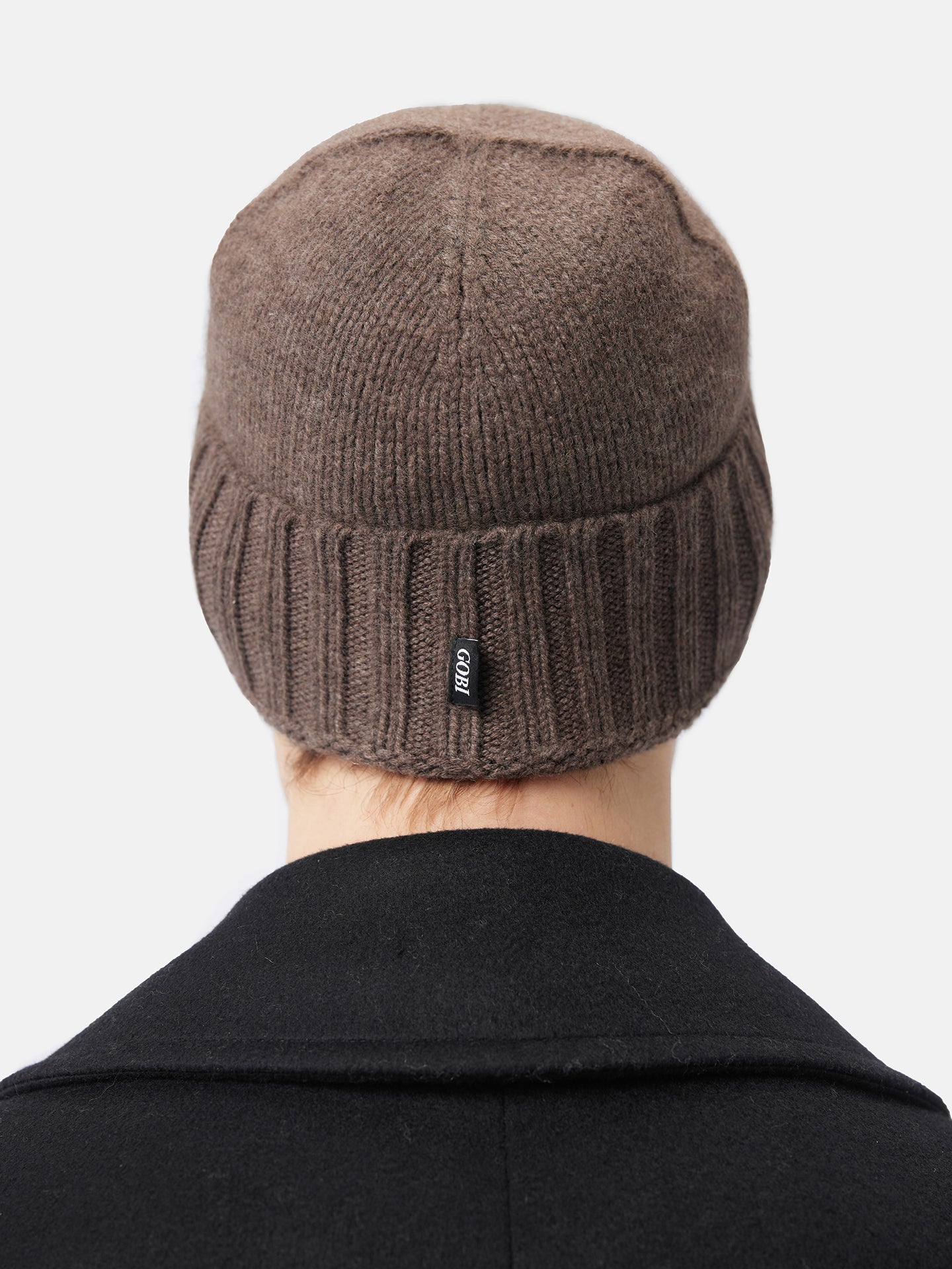 Unisex Cashmere Rib Knit Hat Cocoa - Gobi Cashmere