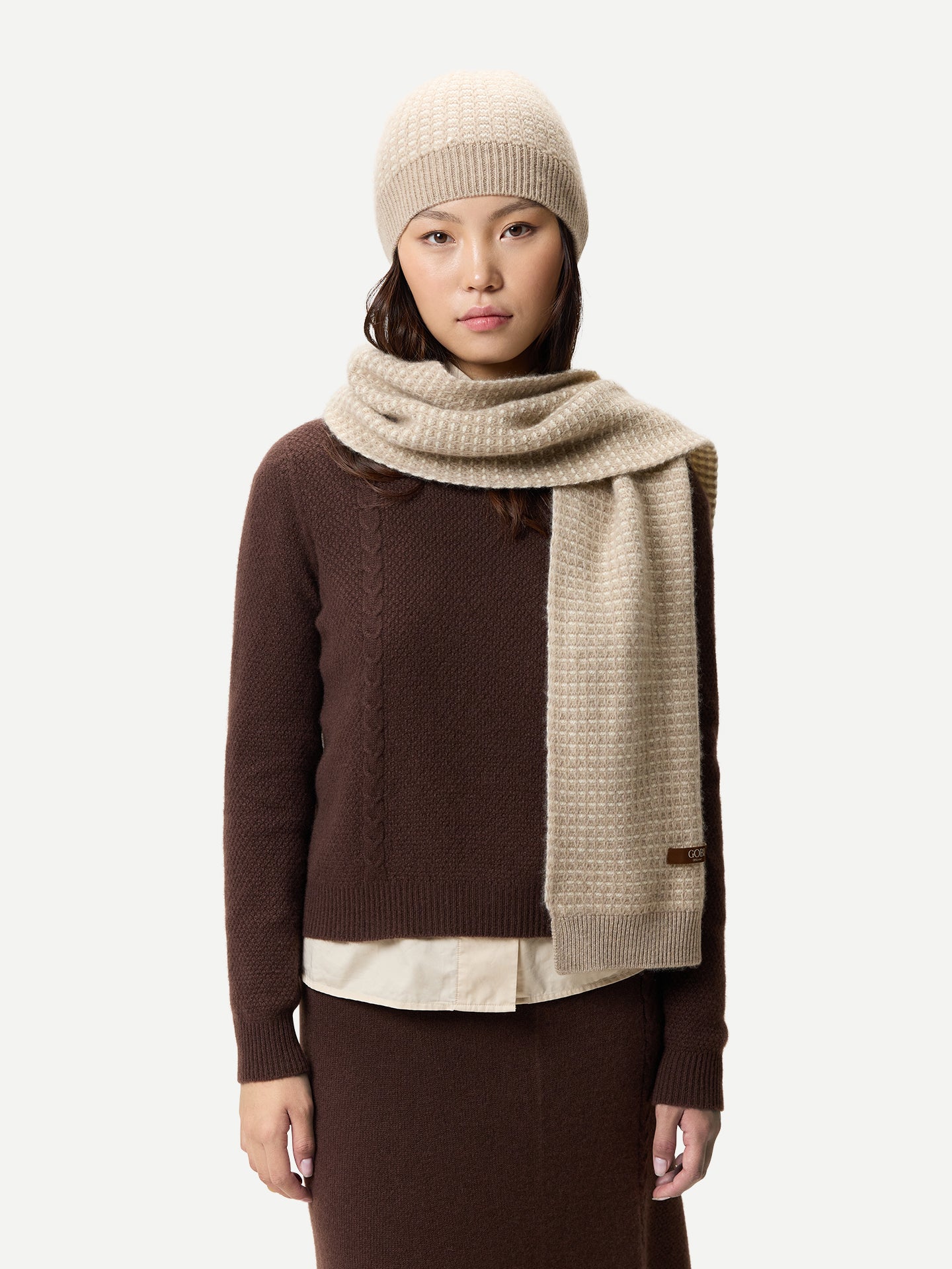 Waffle Knit Cashmere Hat