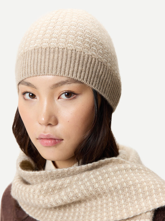 Waffle Knit Cashmere Hat