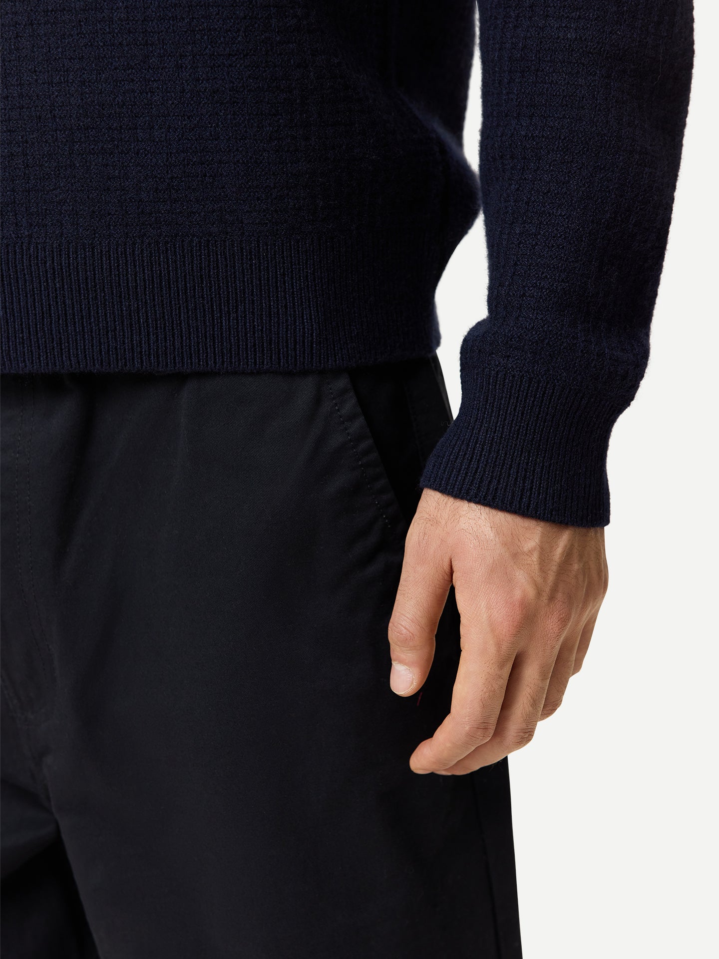 Men's Cashmere Waffle Knit Half-Zip Sweater