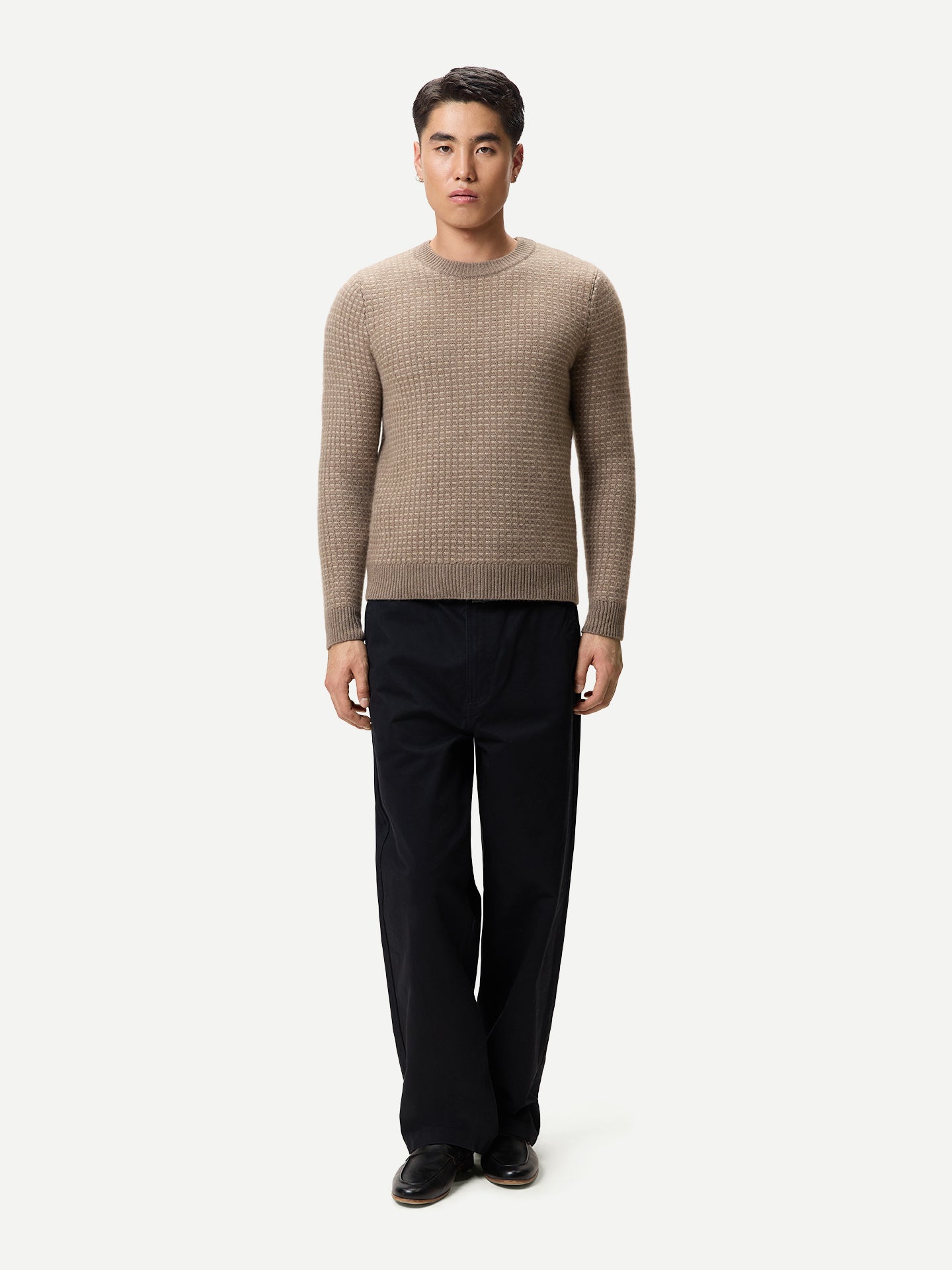 Men's Organic Colour Cashmere Waffle Knit Sweater