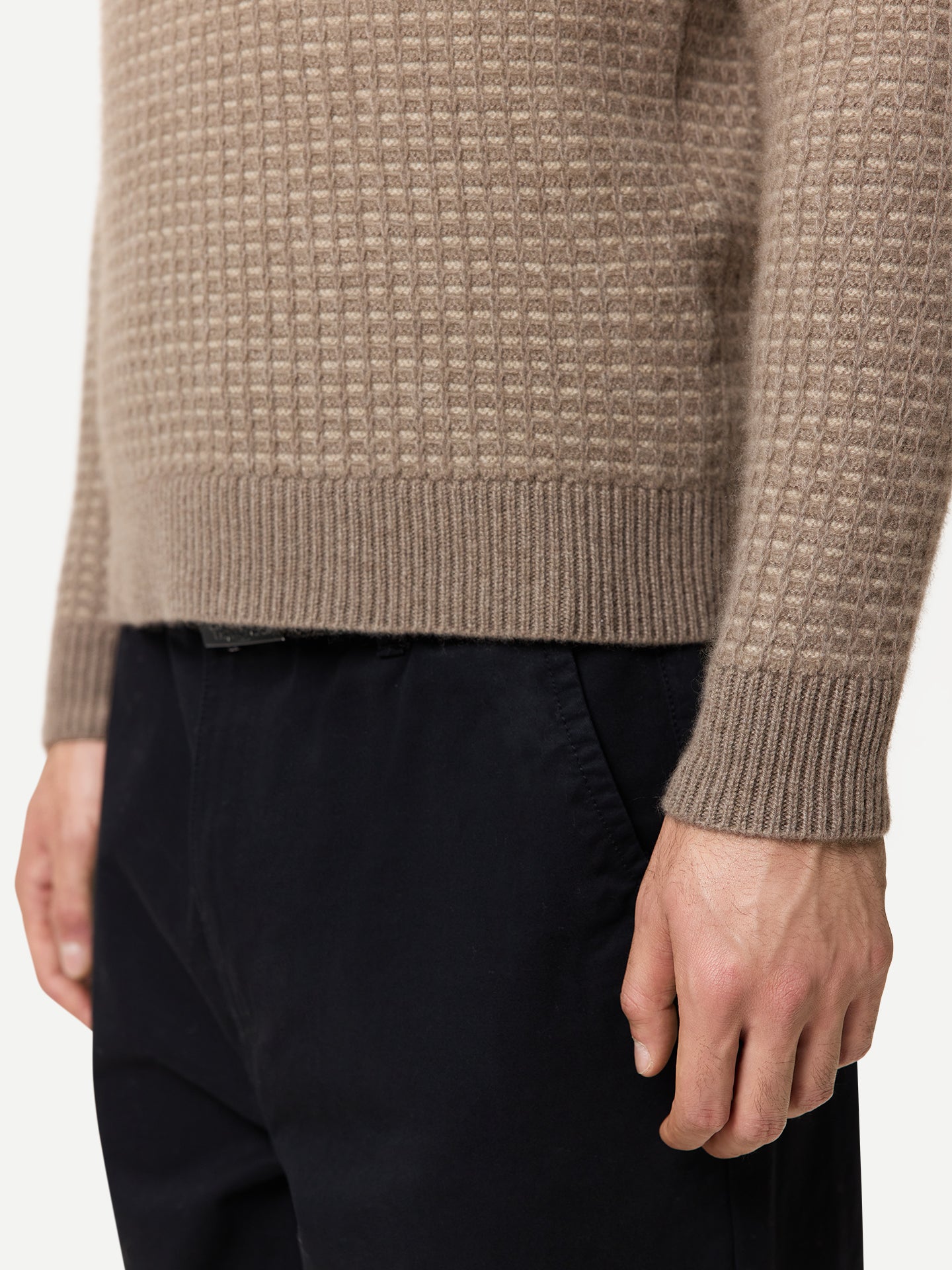 Men's Organic Colour Cashmere Waffle Knit Sweater