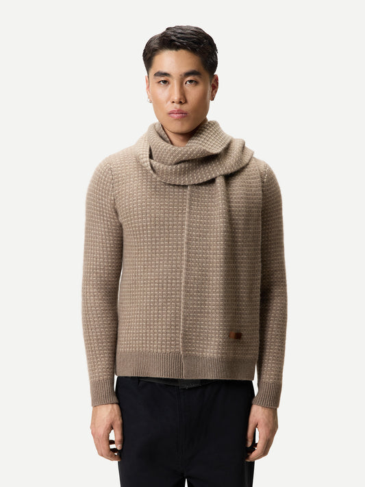 Waffle Knit Cashmere Scarf