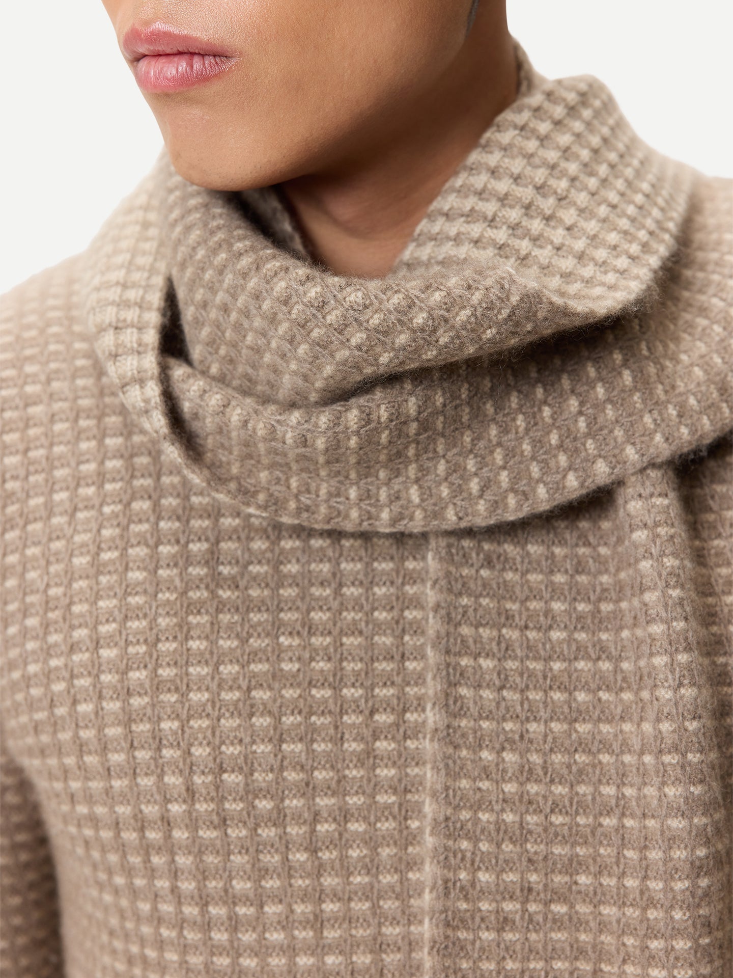 Waffle Knit Cashmere Scarf