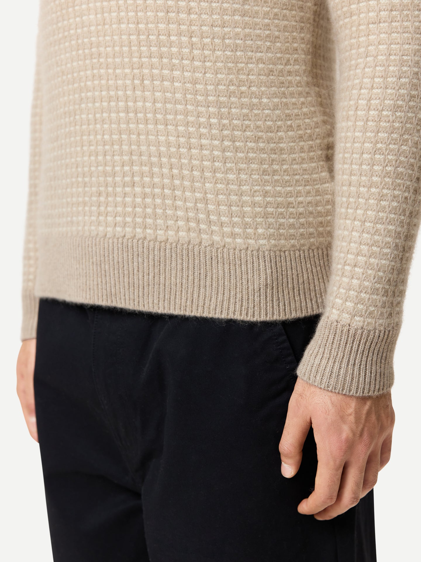 Men's Organic Colour Cashmere Waffle Knit Sweater
