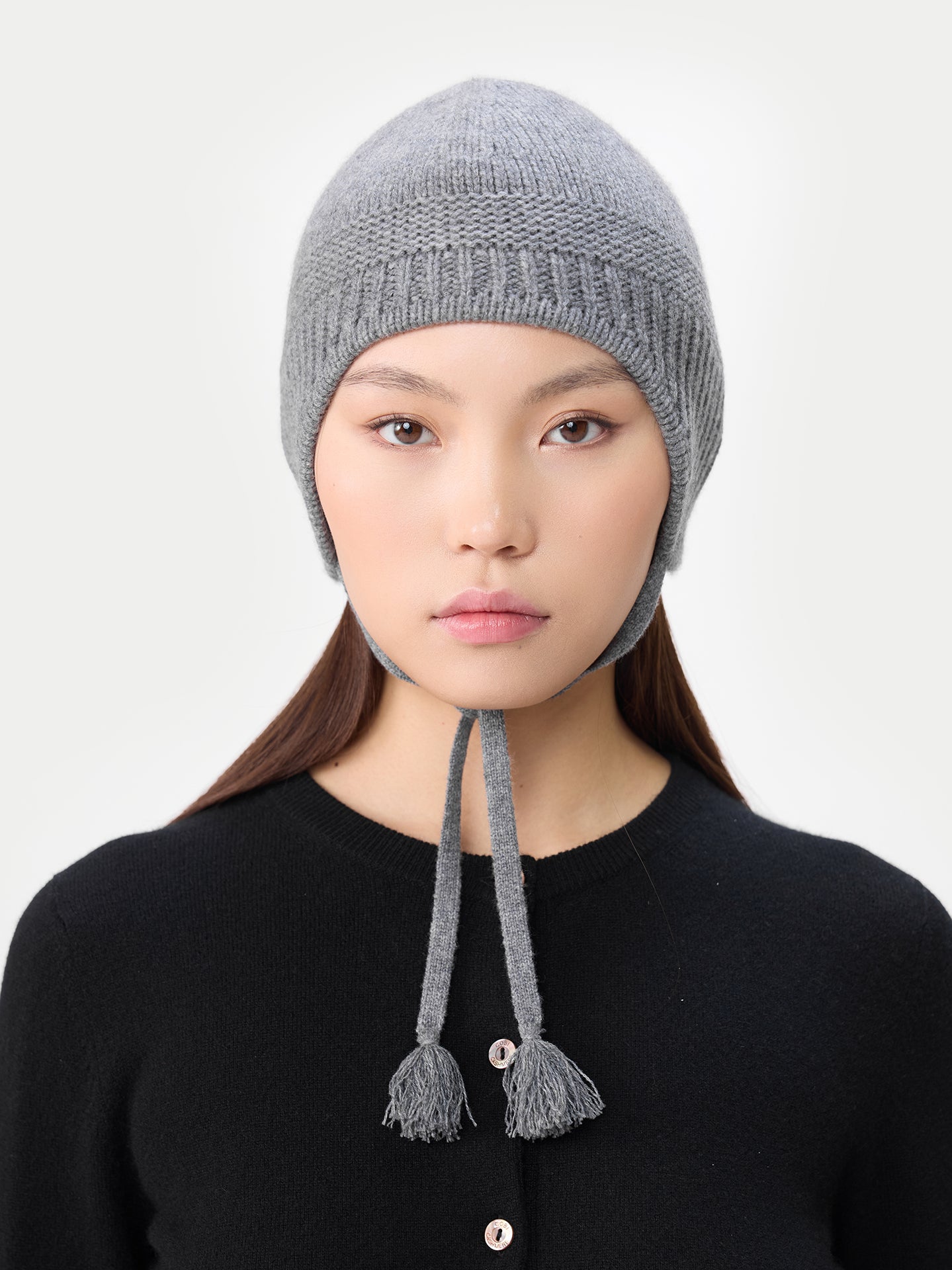 Ultimate Warmth Knit Tie Hat Dim Gray - Gobi Cashmere
