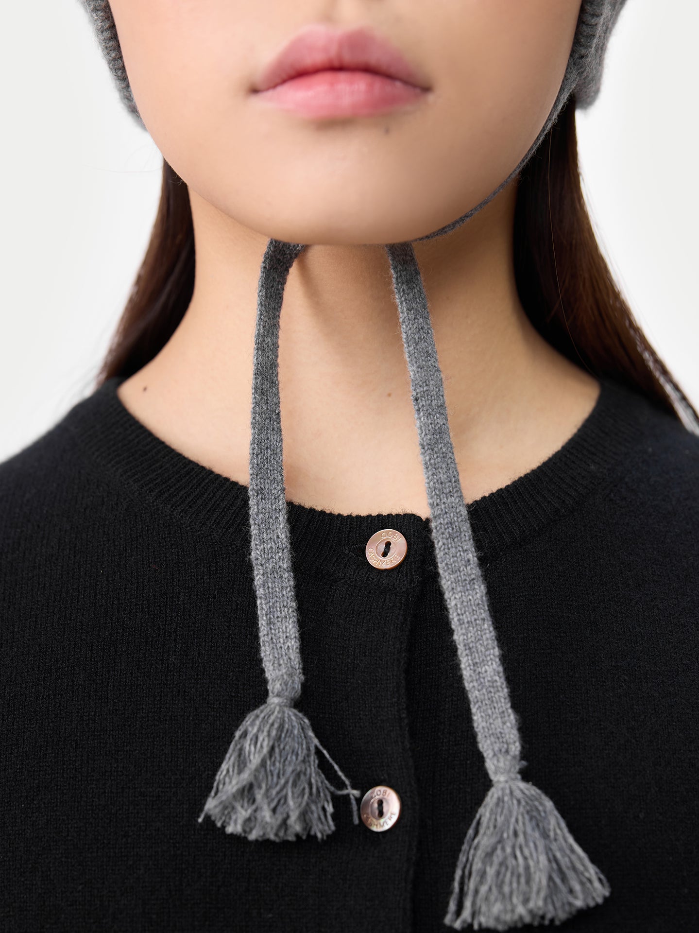 Ultimate Warmth Knit Tie Hat Dim Gray - Gobi Cashmere