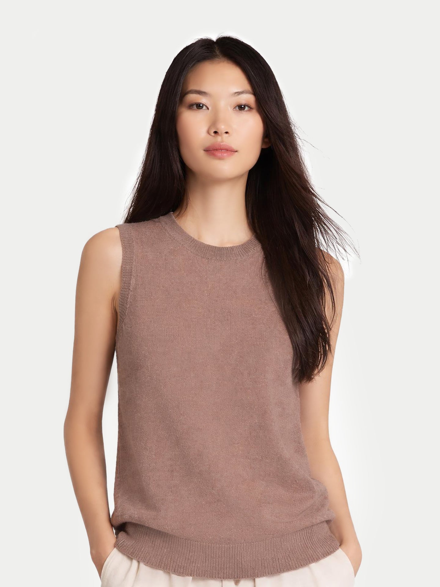 Organic Colour Timeless Cashmere Crewneck Vest