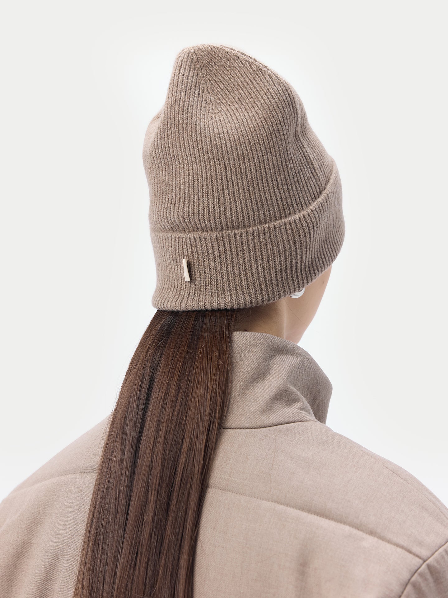 Organic Colour Cashmere Rib Knit Beanie