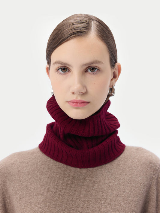 Women's Cashmere Neck Collar Scarf Bordeaux - Gobi Cashmere