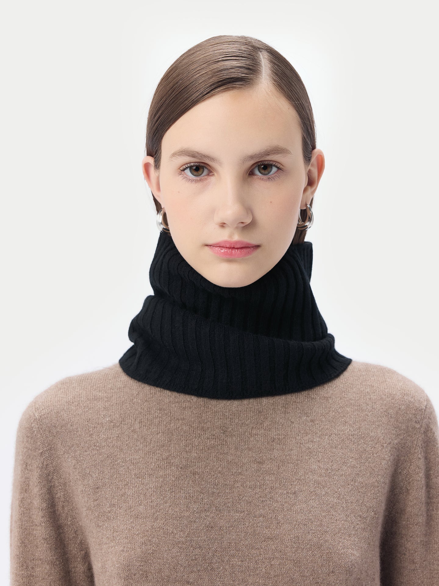 Women's Cashmere Neck Collar Scarf Black - Gobi Cashmere