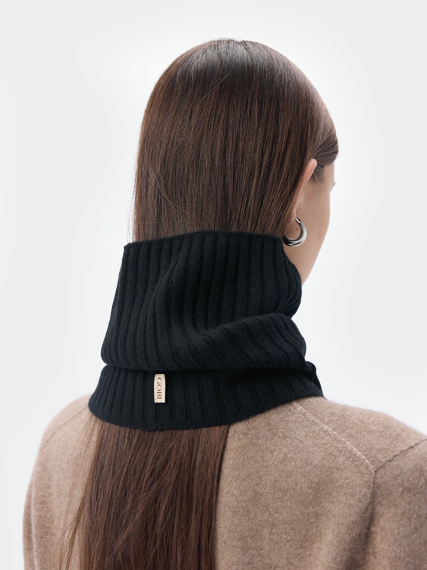 Women's Cashmere Neck Collar Scarf Black - Gobi Cashmere