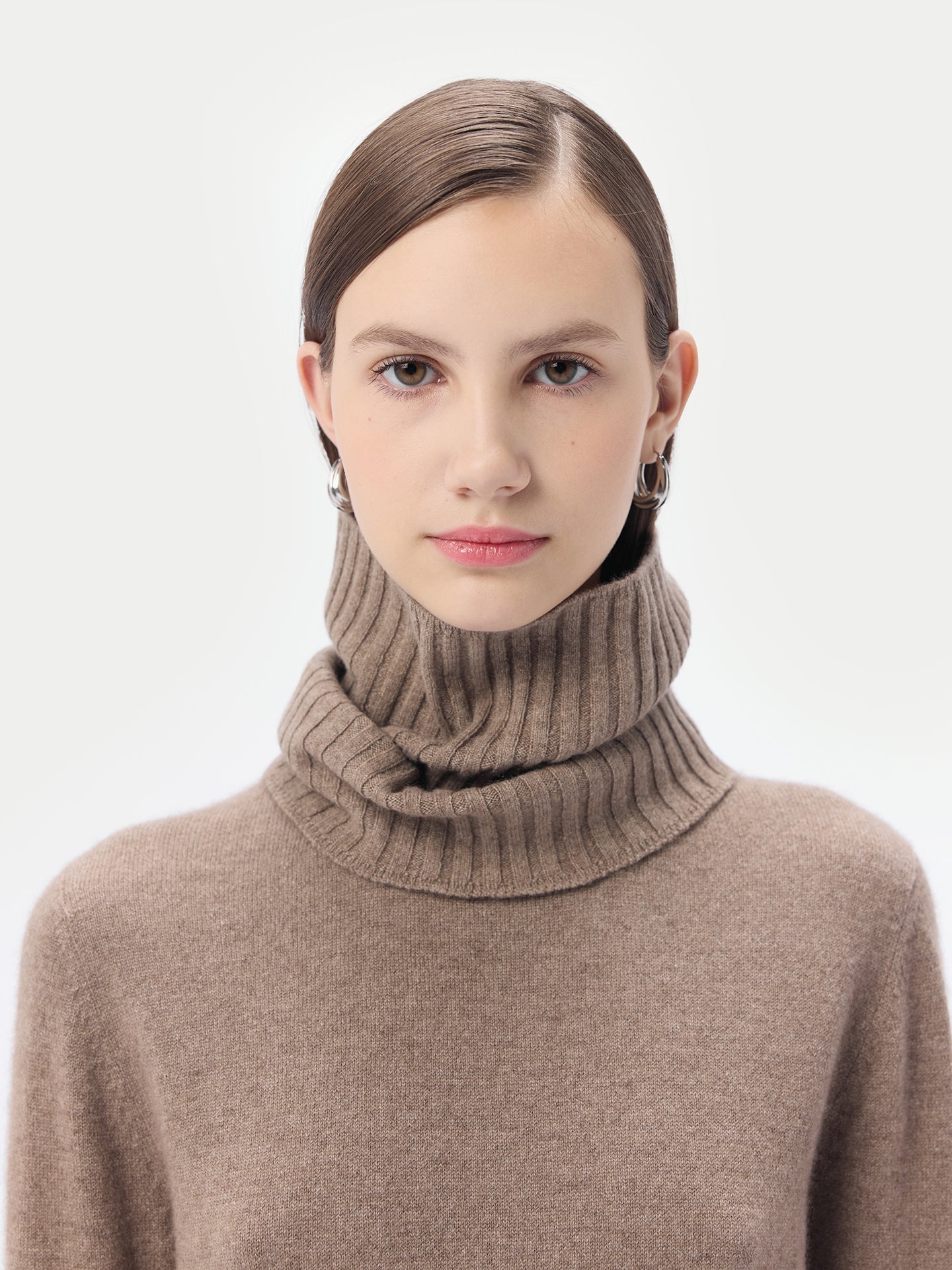 Women's Organic Cashmere Neck Collar Scarf Taupe - Gobi Cashmere