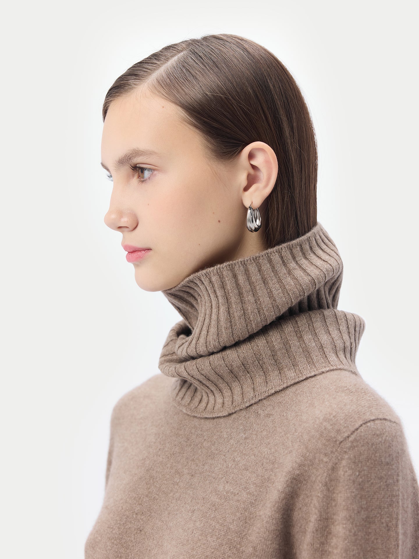 Women's Organic Cashmere Neck Collar Scarf Taupe - Gobi Cashmere