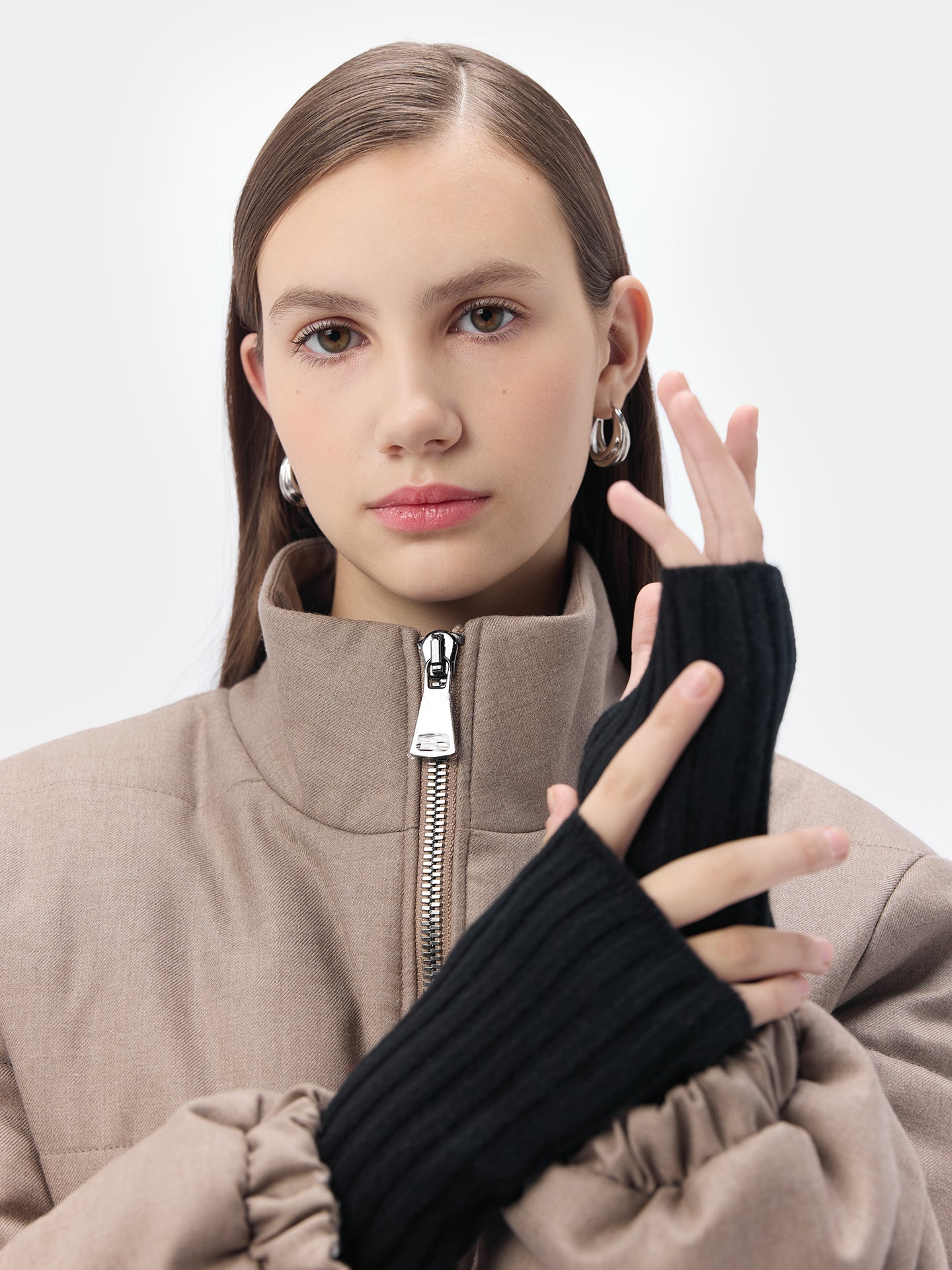 Women's Cashmere Fingerless Gloves Black - Gobi Cashmere 