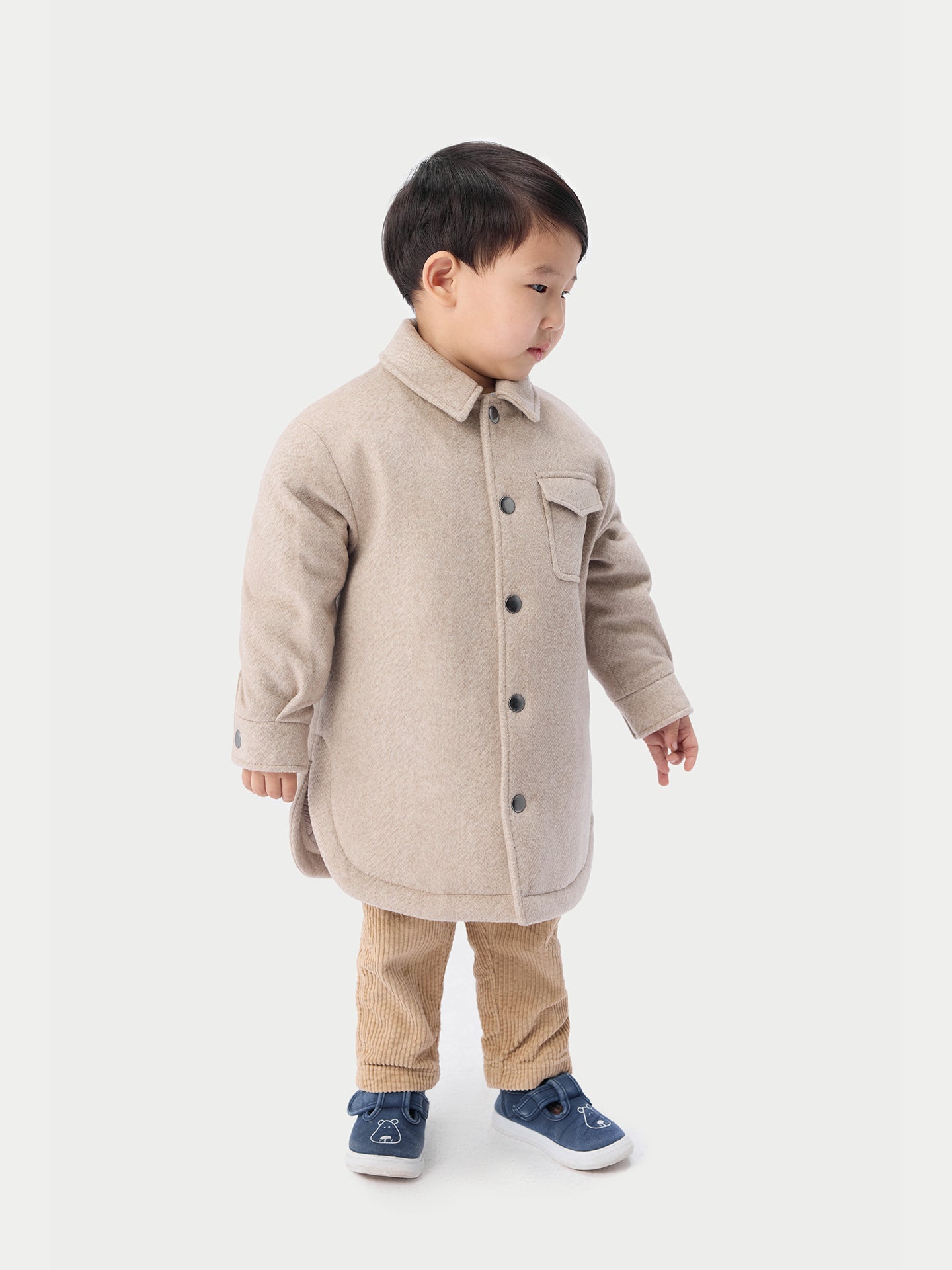 Kids Cashmere Sewn Jacket Beige - Gobi Cashmere