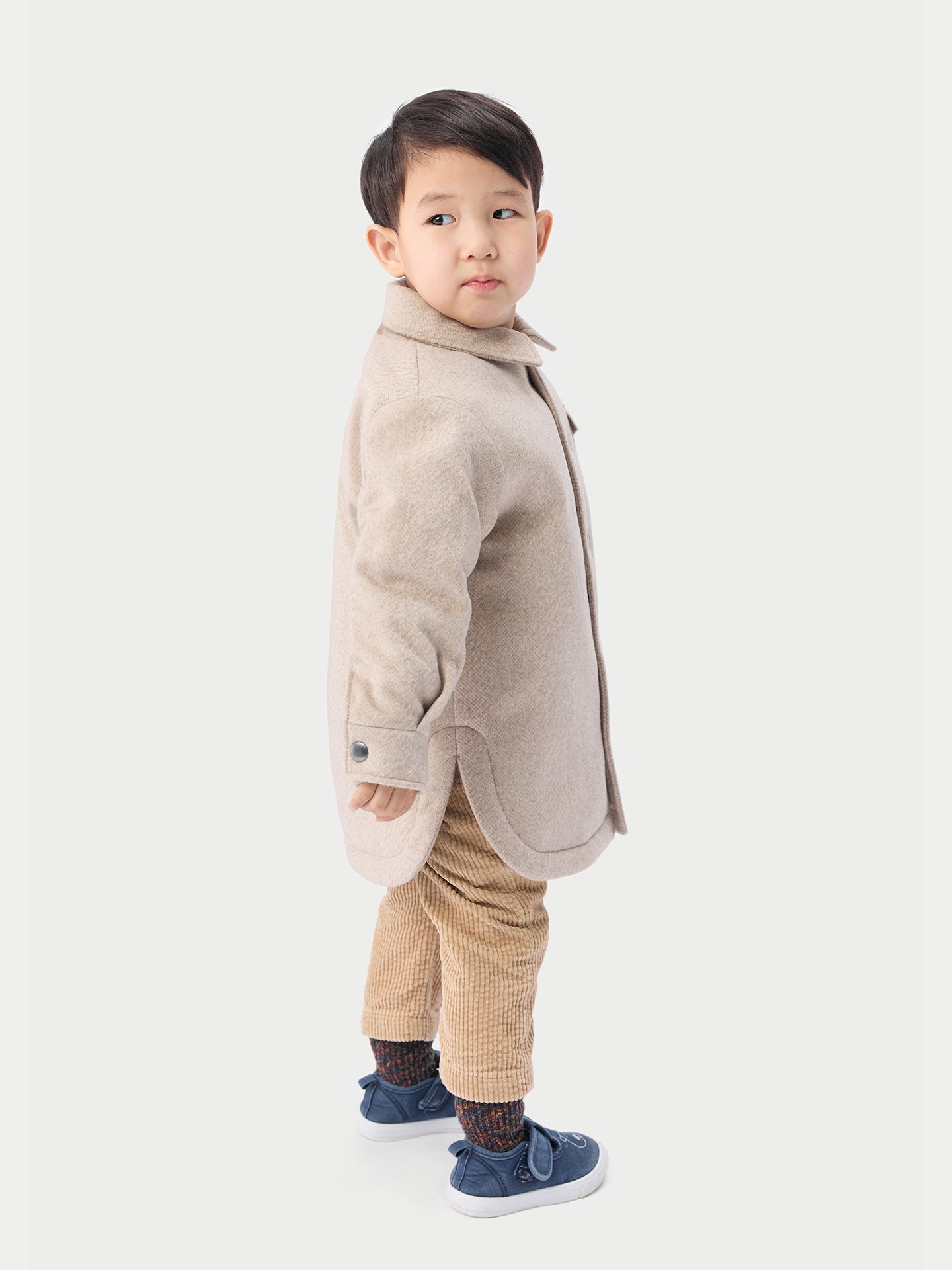 Kids Cashmere Sewn Jacket Beige - Gobi Cashmere