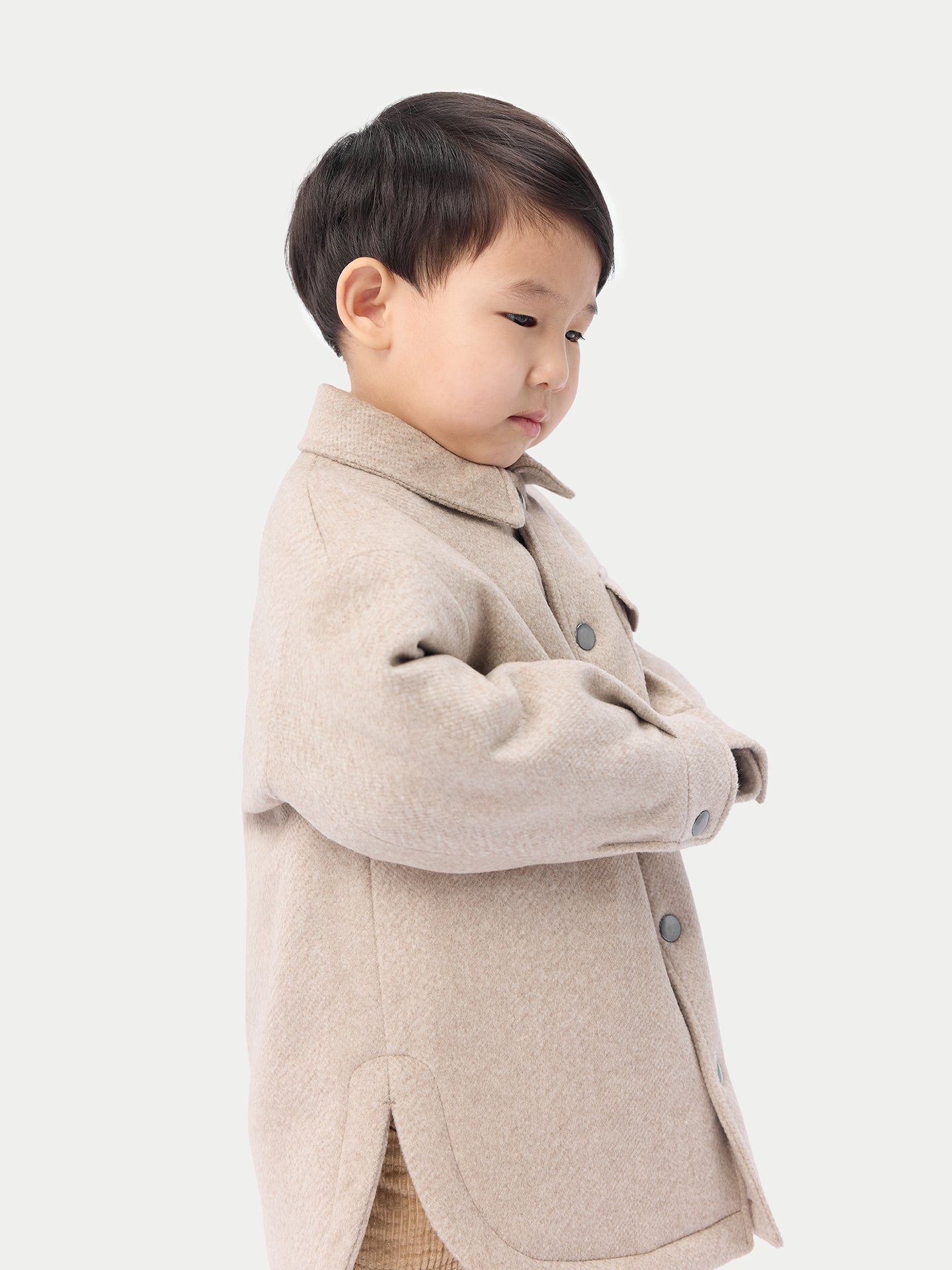 Kids Cashmere Sewn Jacket Beige - Gobi Cashmere