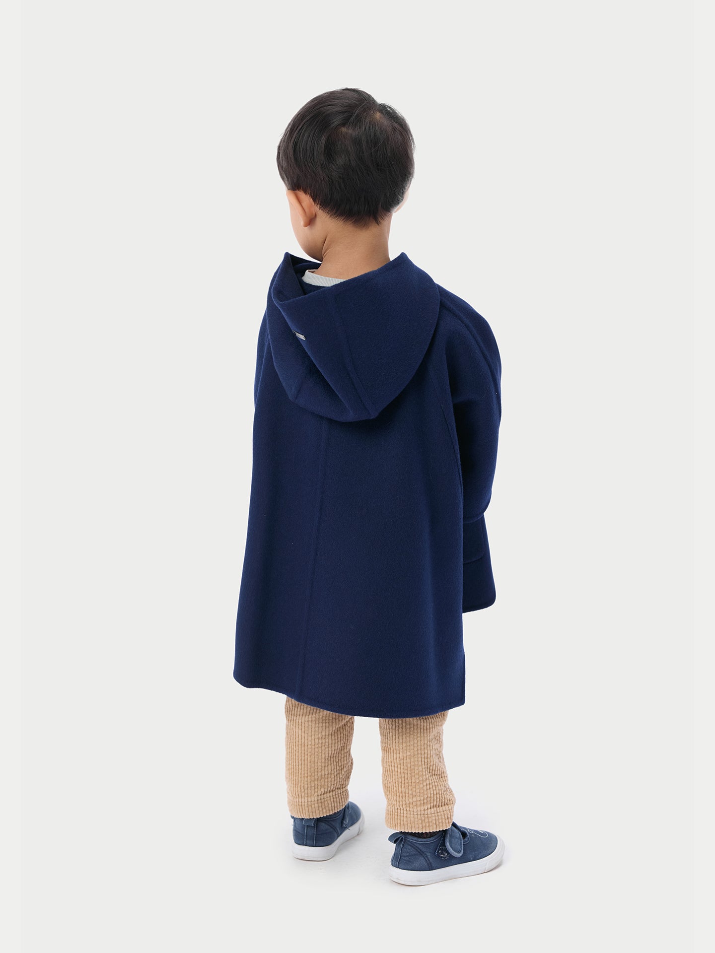 Kids Hooded Cashmere Poncho Navy - GOBI Cashmere