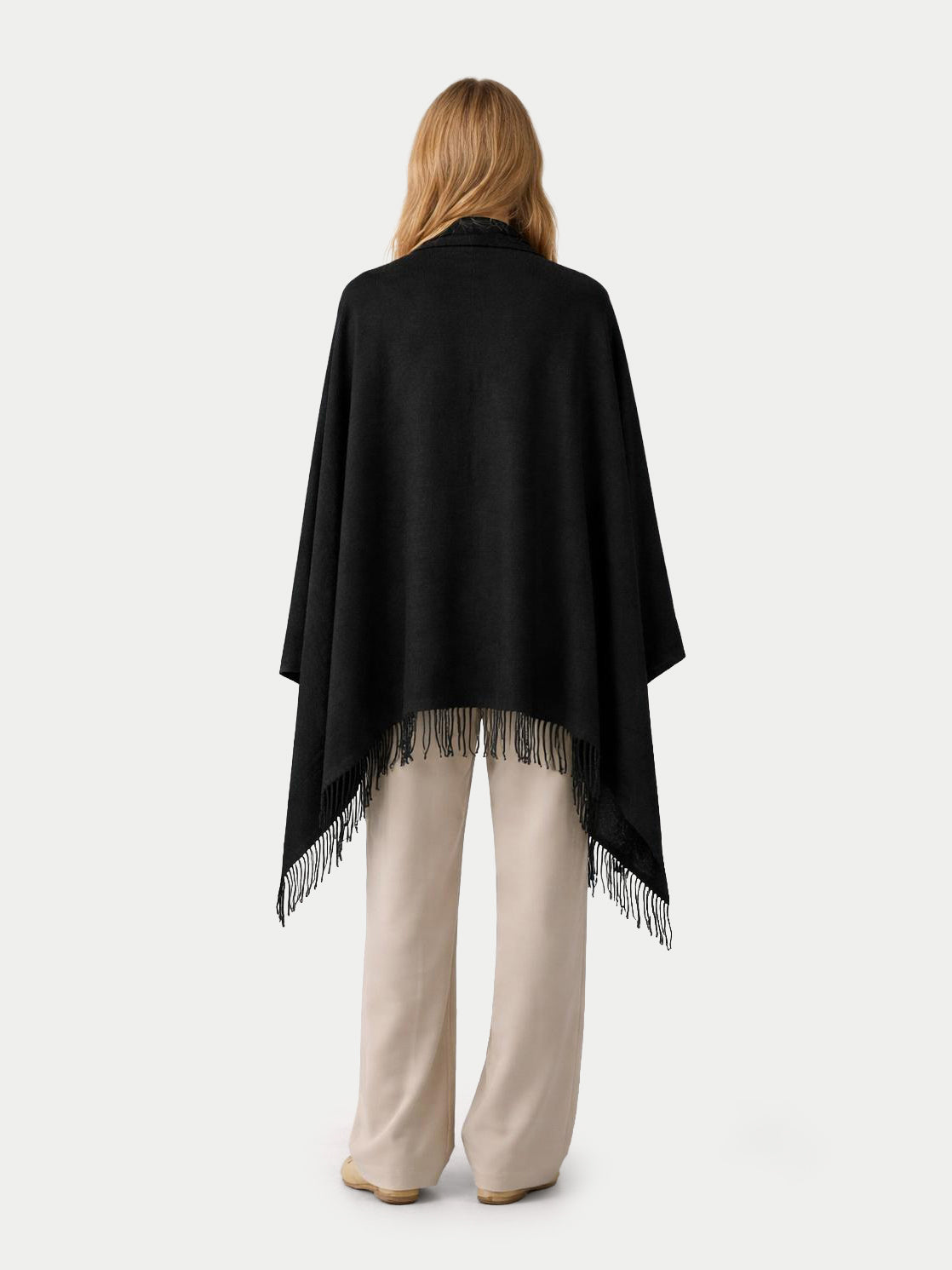 Cashmere Large Blanket with Fringe