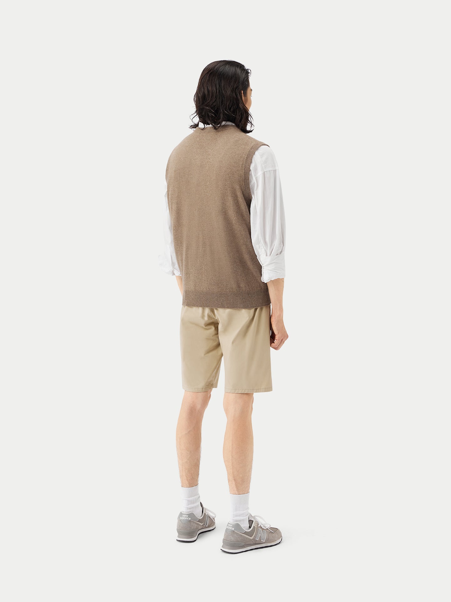 Men's Organic Cashmere Vest Taupe - Gobi Cashmere