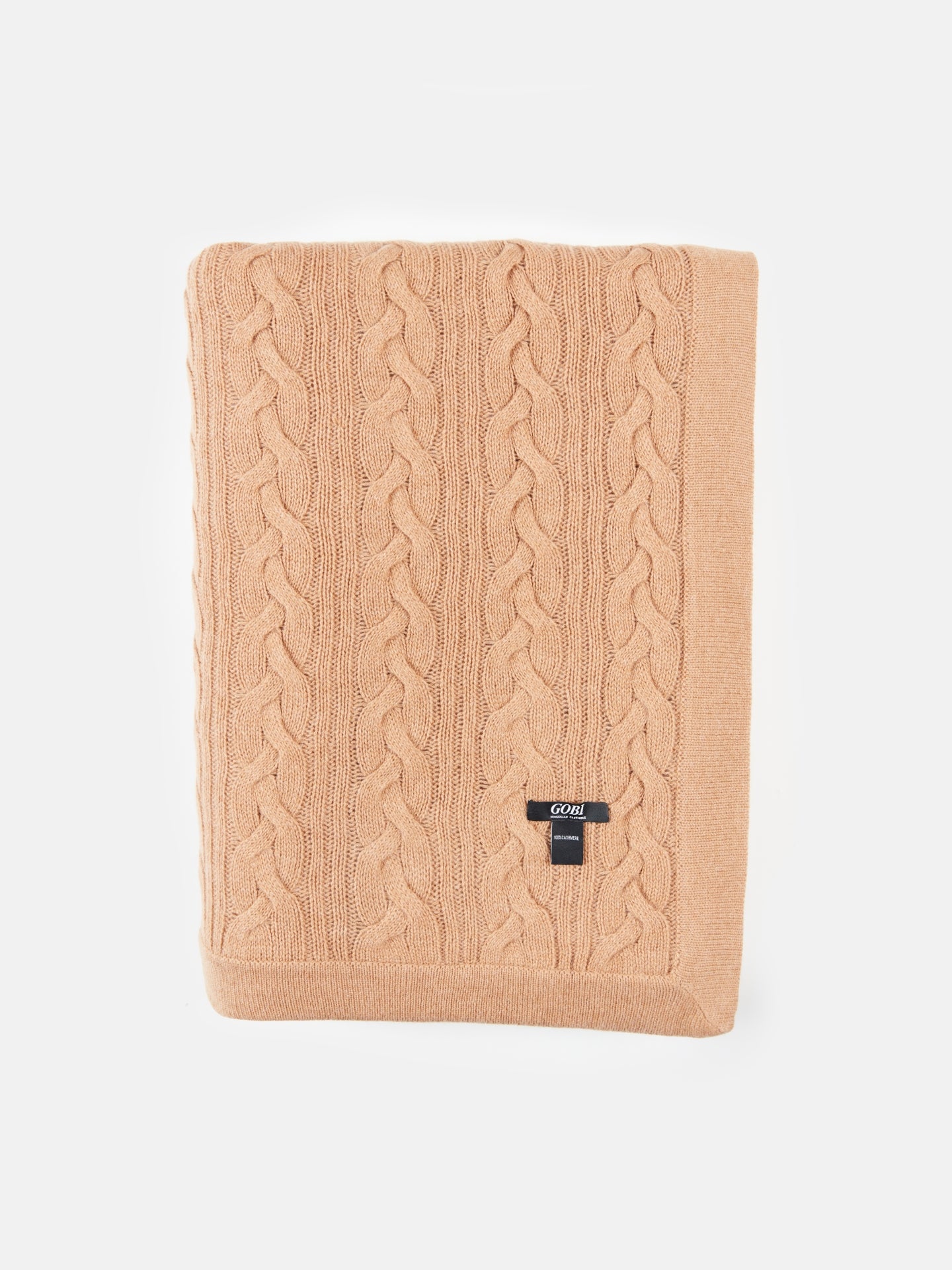 Unisex Cashmere Cable Knit Blanket Sheepskin - Gobi Cashmere