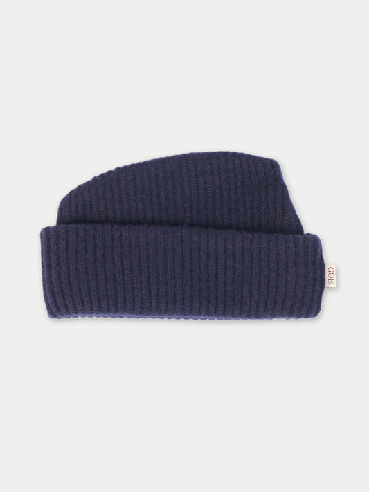 Unisex Cashmere Grandpa Hat Navy Blazer - Gobi Cashmere