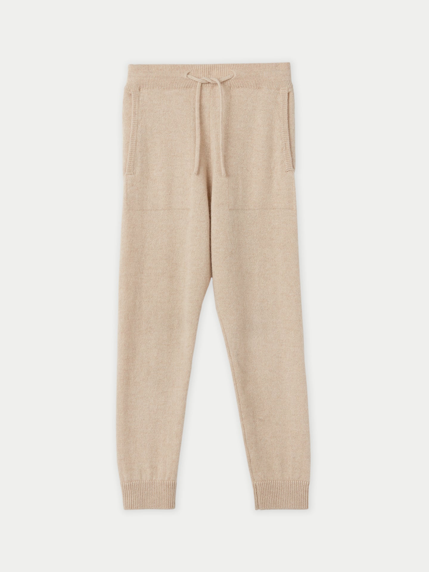 Kids Organic Cashmere Track Pants Beige - Gobi Cashmere