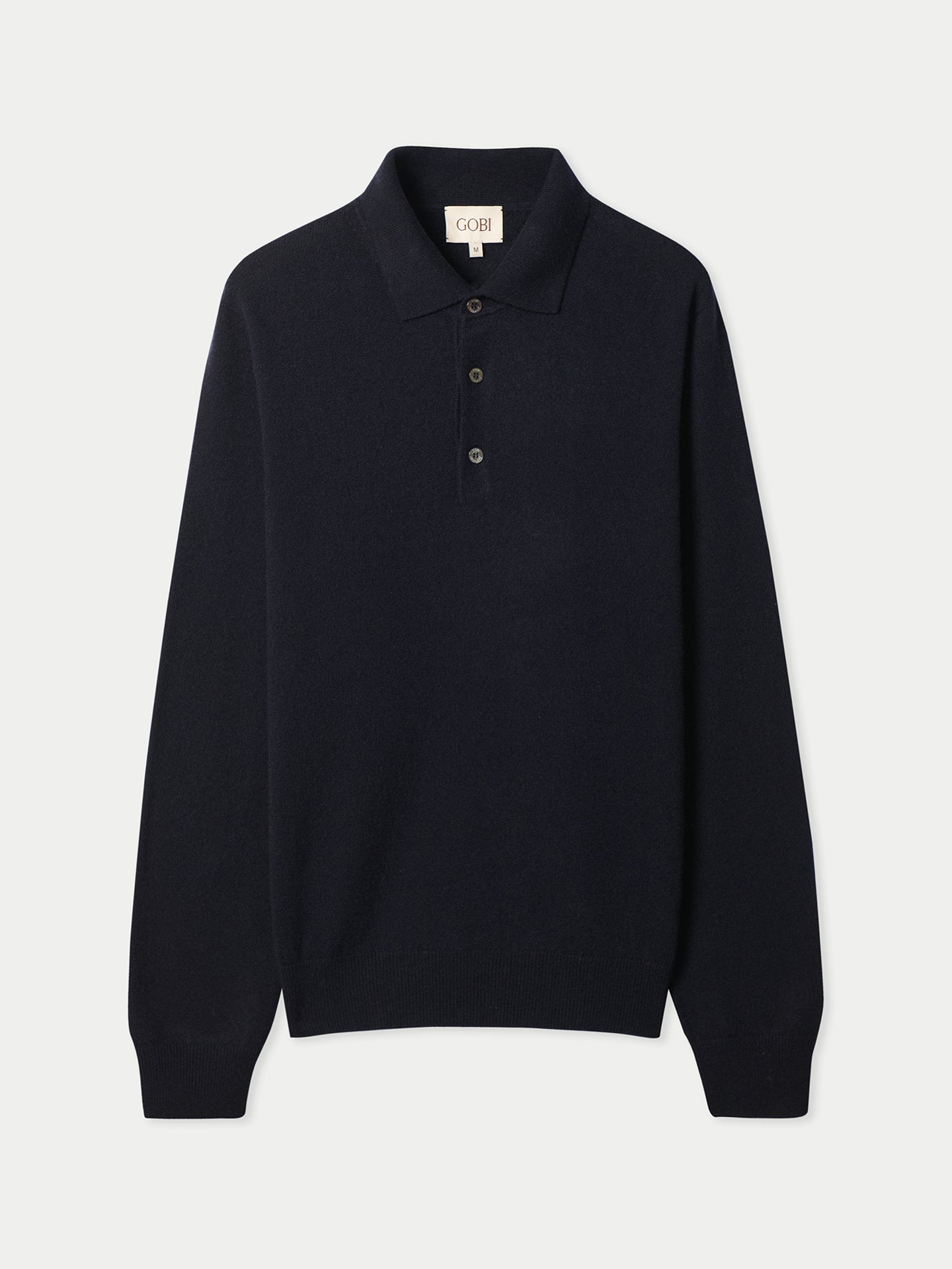 Men's Pure Cashmere Polo Sweater Navy Blazer | Gobi Cashmere