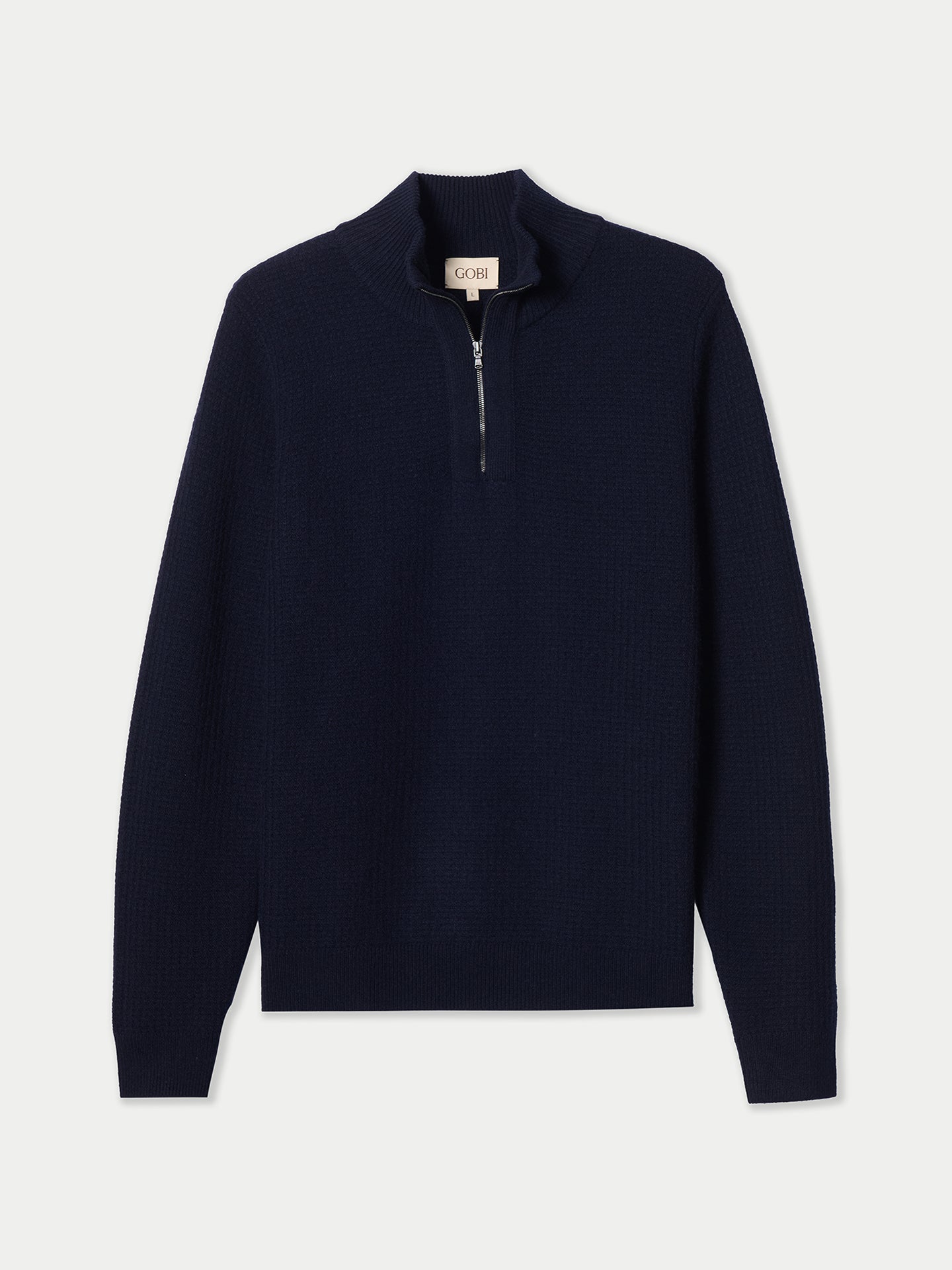 Men's Cashmere Waffle Knit Half-Zip Sweater