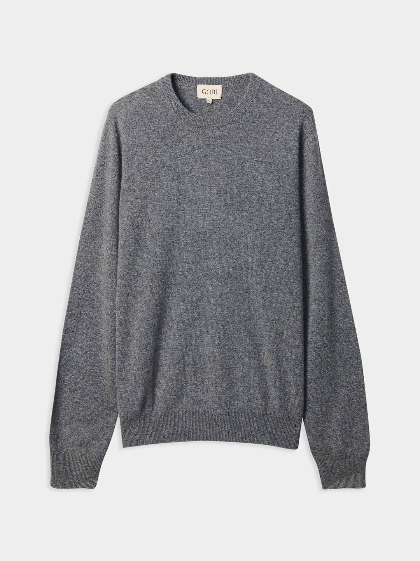 Men's Pure Cashmere Essential Crew Neck Sweater Steel Gray | Gobi Cashmere