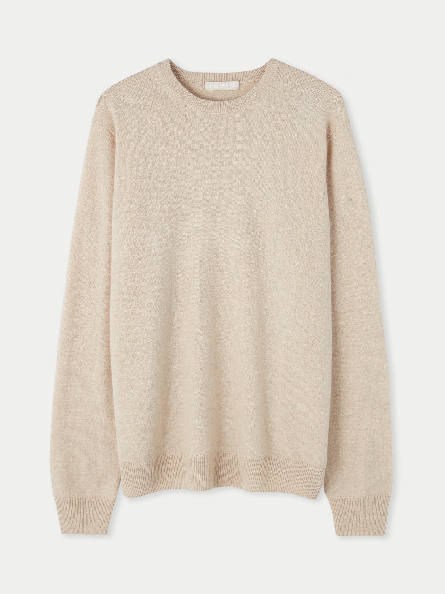 Men's Organic Cashmere Basic Crew Neck Sweater Beige - Gobi Cashmere