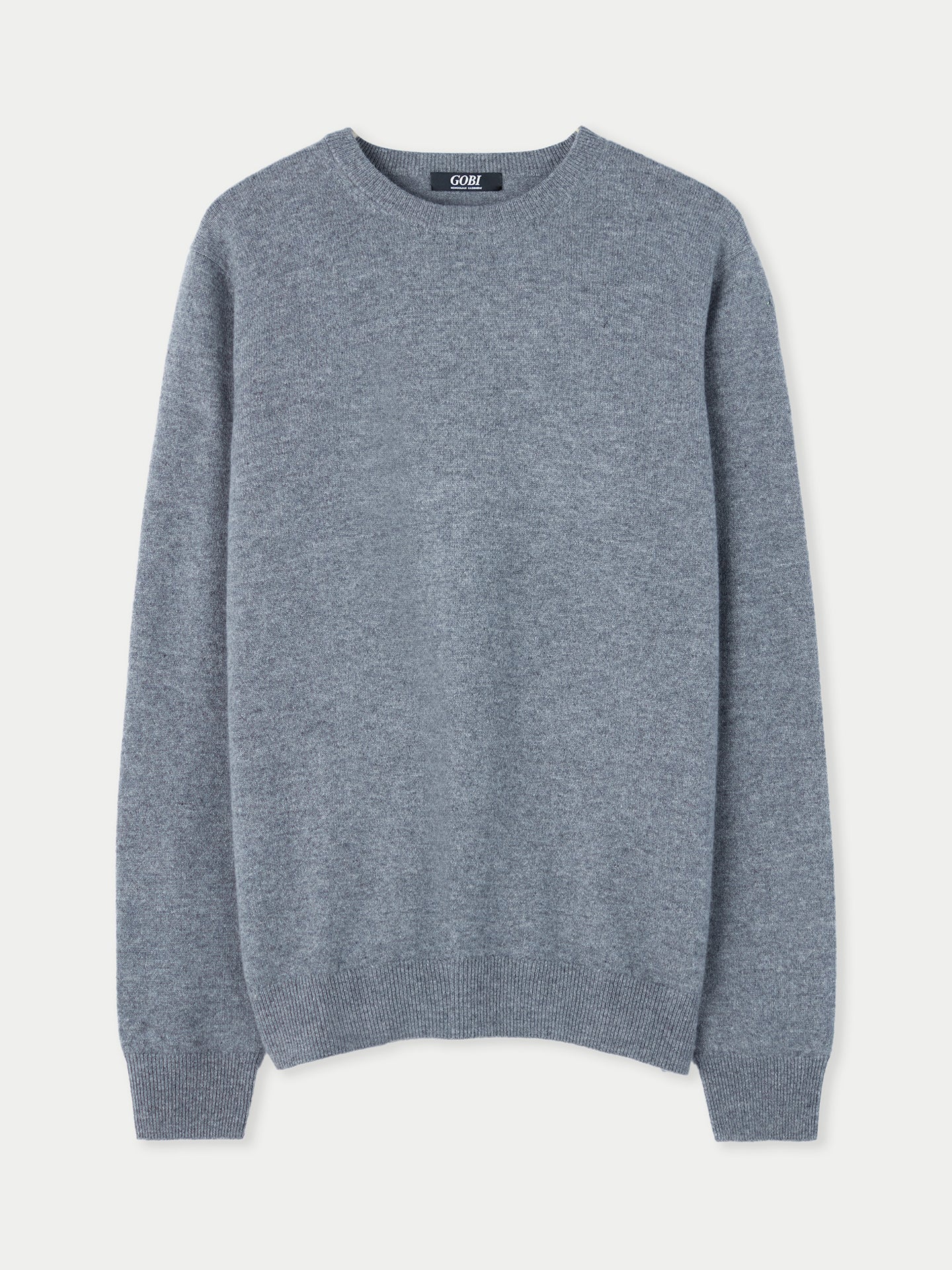 Men's Cashmere Basic Crew Neck Sweater Dim Gray - Gobi Cashmere