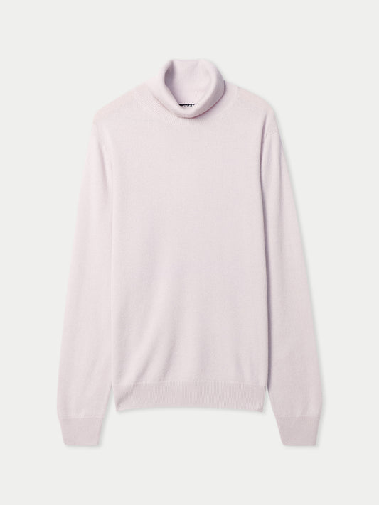 Men's Pure Cashmere Essential Turtle Neck Sweater Lavender Fog | Gobi Cashmere