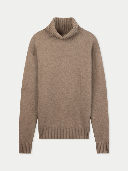 Men's Cashmere Turtleneck Taupe - Gobi Cashmere