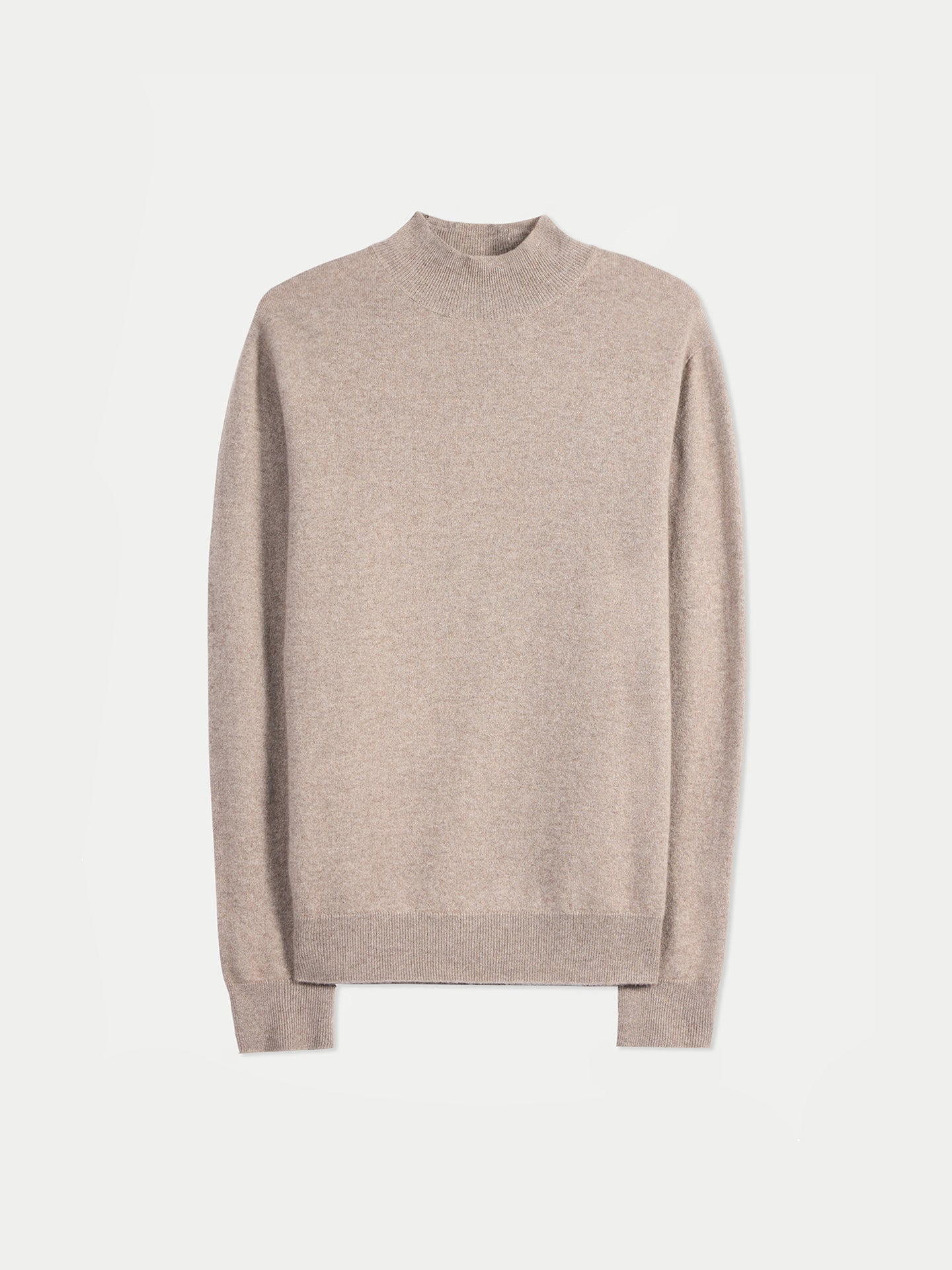 Timeless Mock Neck Cashmere Sweater Taupe - Gobi Cashmere