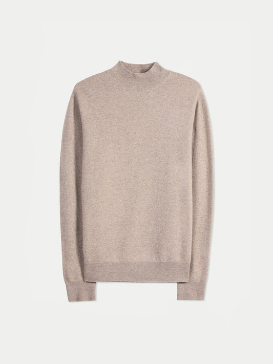 Timeless Mock Neck Cashmere Sweater Taupe - Gobi Cashmere