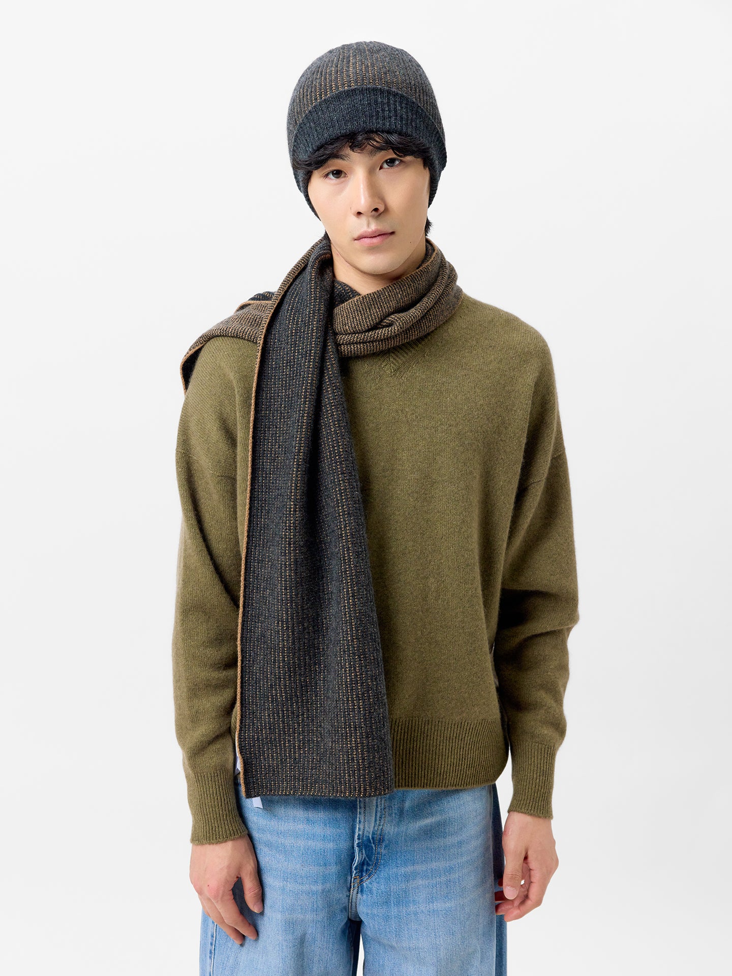 Cashmere Ribbed Knit Hat