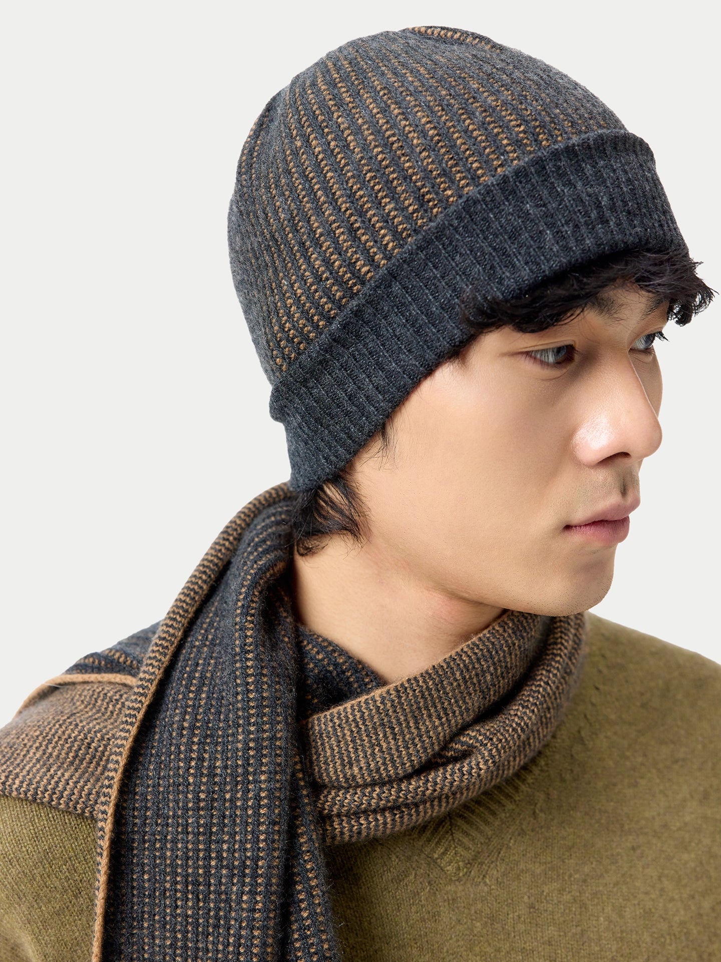 Cashmere Ribbed Knit Hat