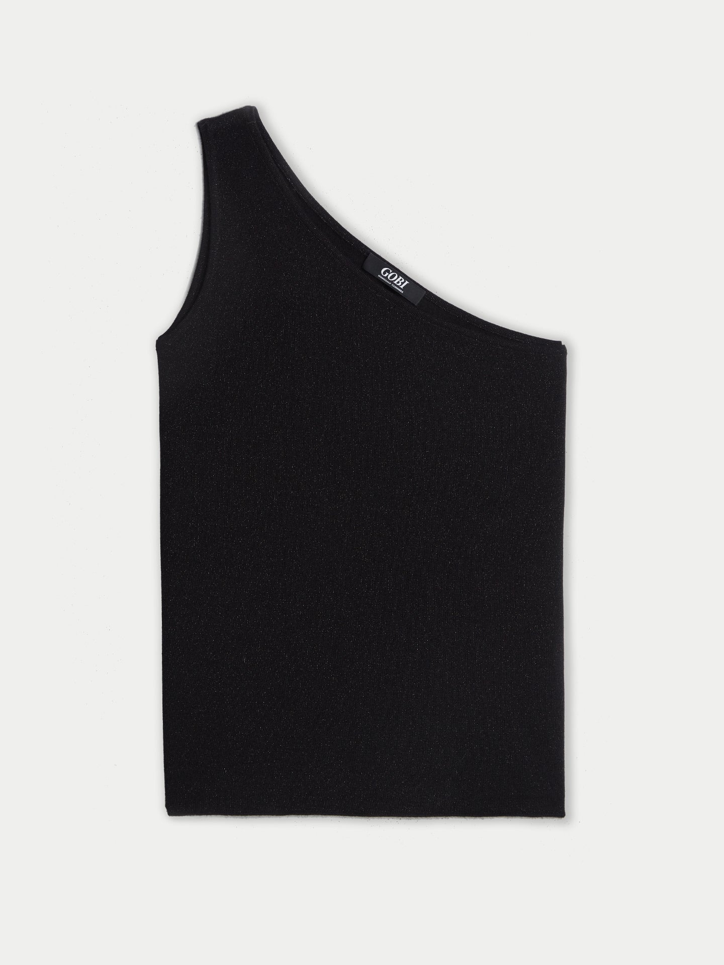 Women's Cashmere Silk Sleeveless Asymmetric Top Black - Gobi Cashmere