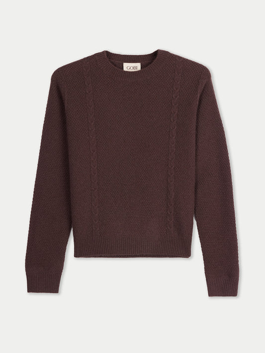 Cropped Crewneck Cashmere Sweater