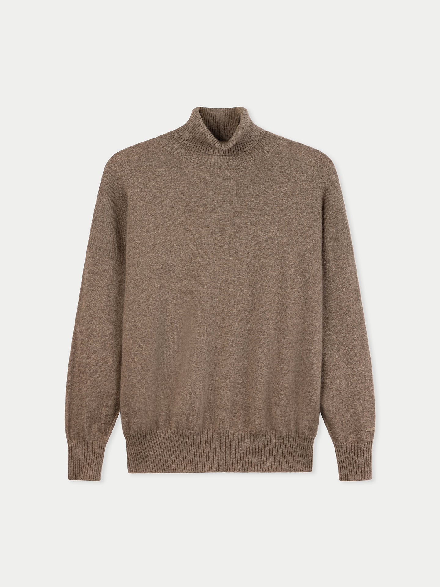 Women's Cashmere T-Neck  Cashmere Sweater Taupe - Gobi Cashmere