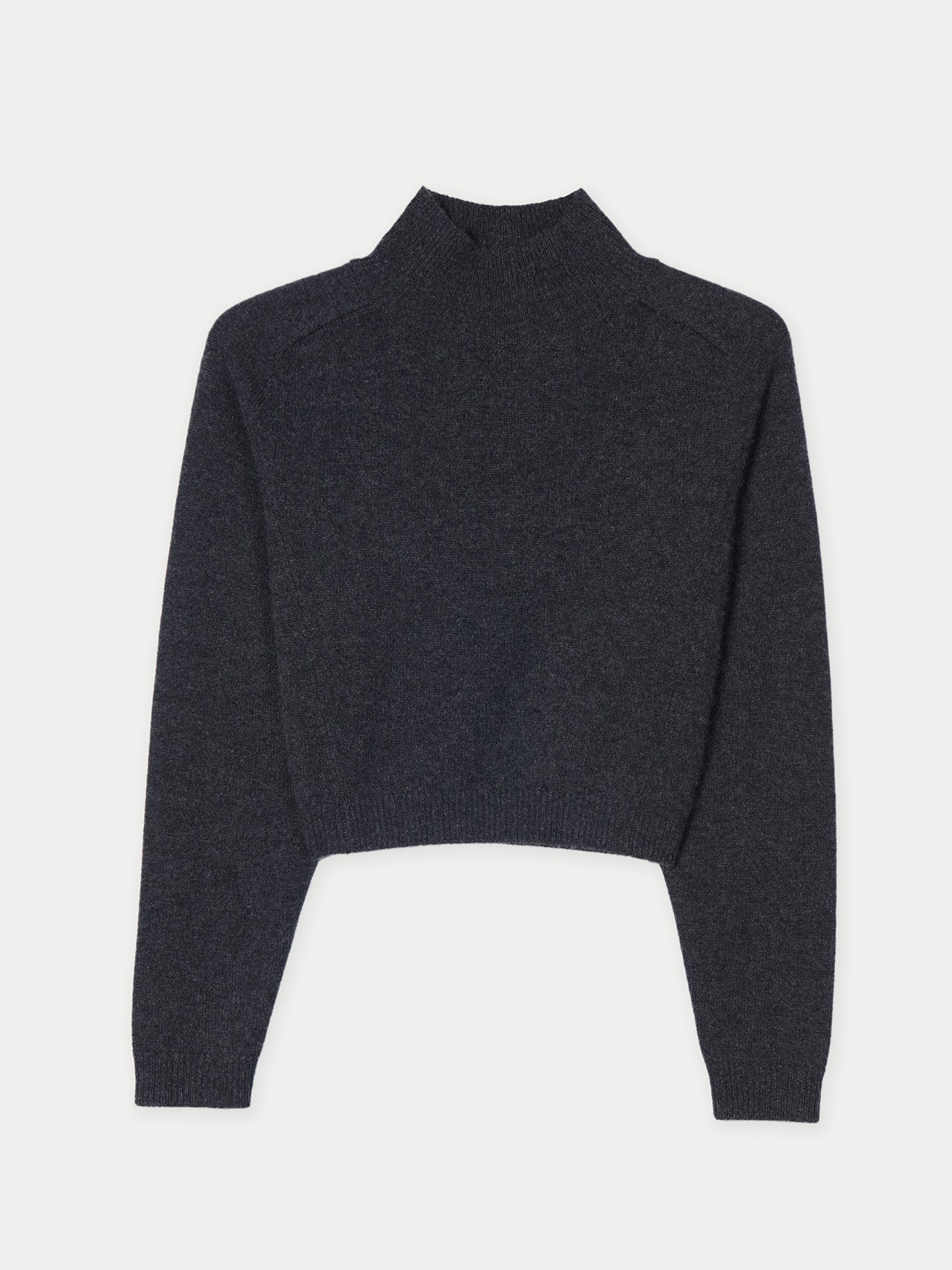 Cropped High-Neck Cashmere Sweater