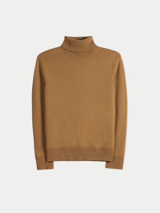 Women's Classic Cashmere Turtleneck Sweater Almond | GOBI Cashmere