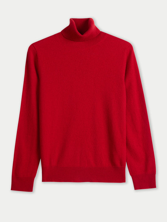 Timeless Cashmere Turtleneck Sweater Chili Pepper - Gobi Cashmere