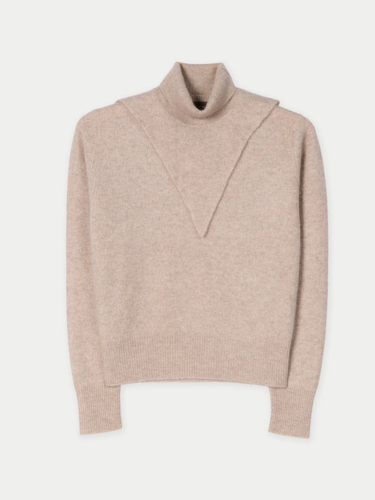 Organic Colour Dual-Collar Cashmere Sweater
