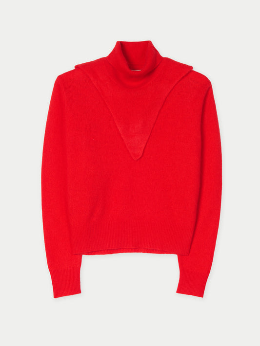 Dual-Collar Cashmere Sweater