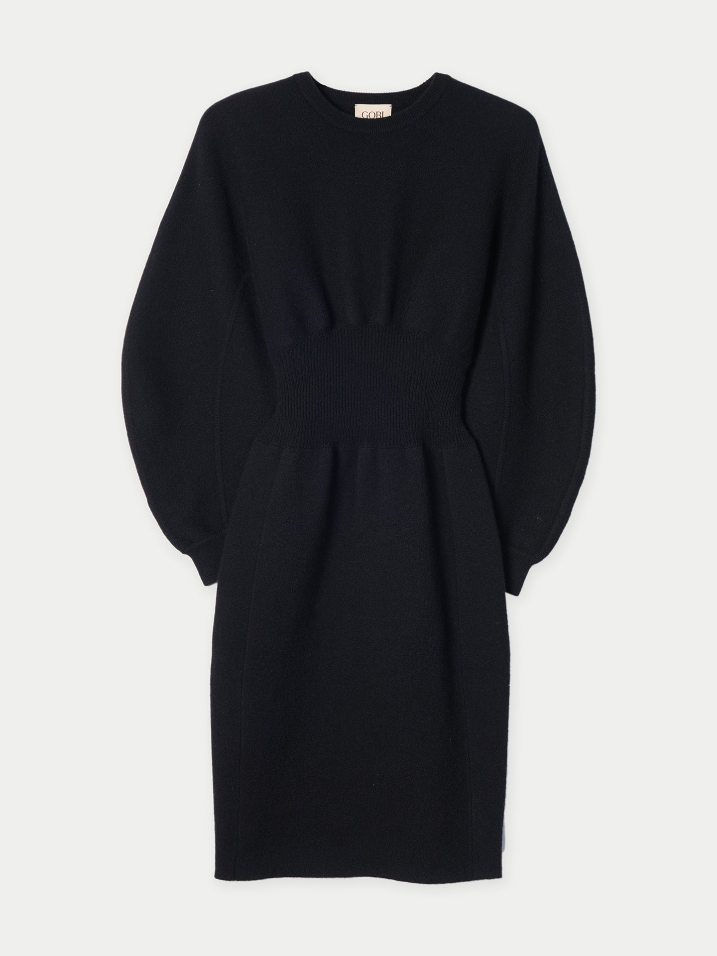 Women's Cashmere Knit Sculptural Dress Black - Gobi Cashmere